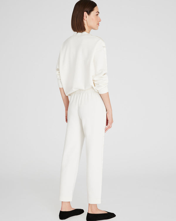 Club Monaco Satin Stripe Pant Antique White