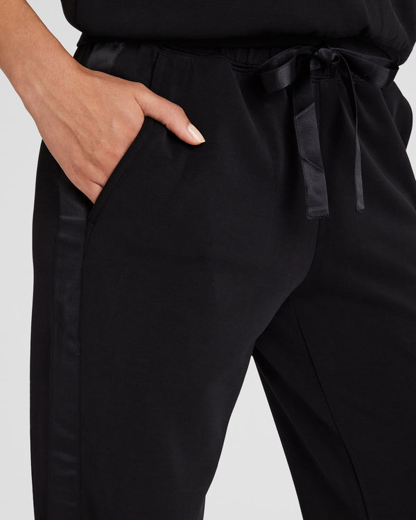 Club Monaco Satin Stripe Pant Black