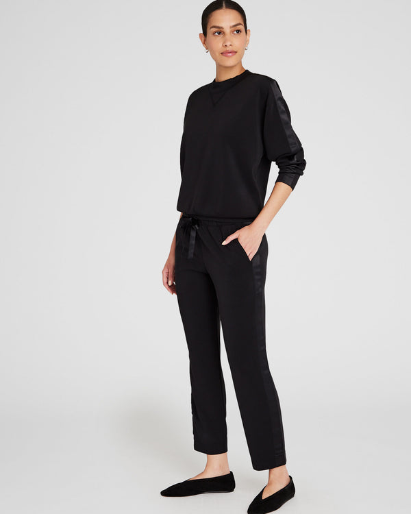 Club Monaco Satin Stripe Pant Black