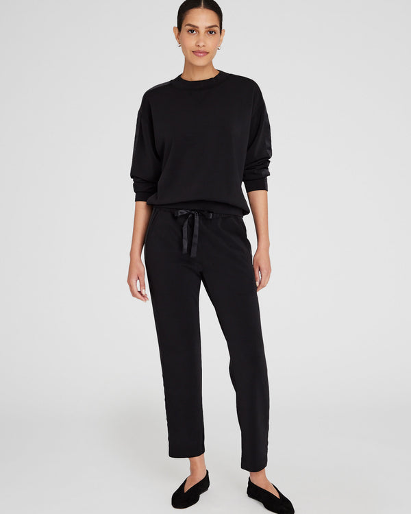 Club Monaco Satin Stripe Sweatshirt Black