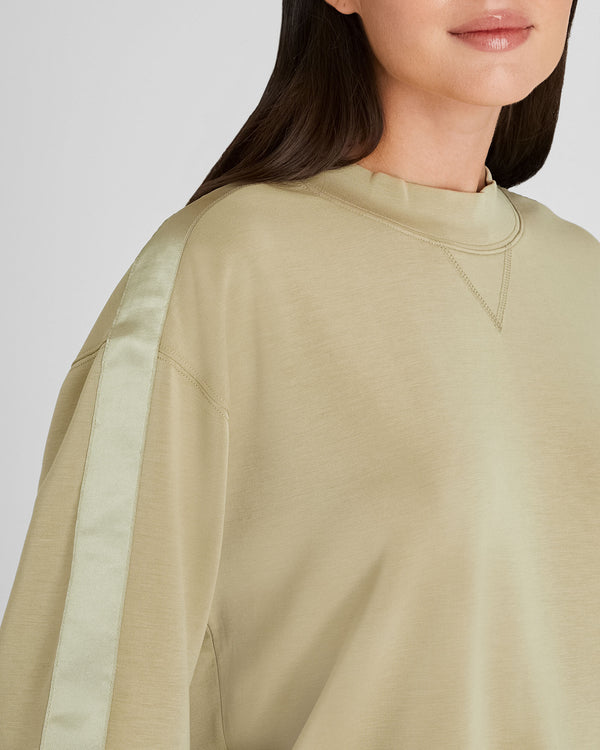 Club Monaco Satin Stripe Sweatshirt Thyme