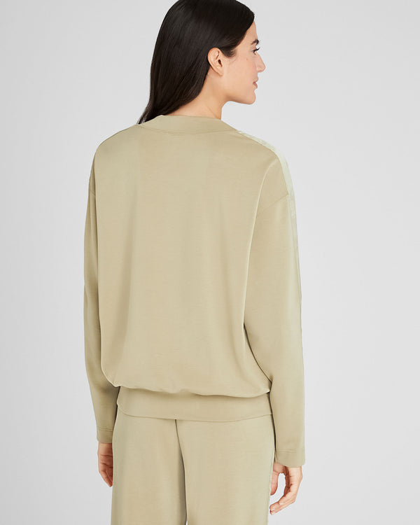 Club Monaco Satin Stripe Sweatshirt Thyme