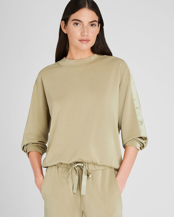 club monaco Satin Stripe Sweatshirt Thyme