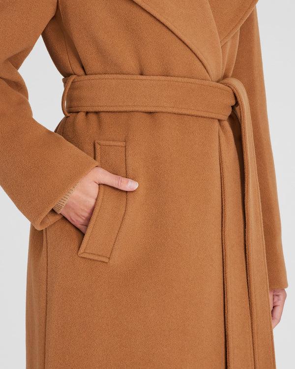 Club Monaco Shawl Collar Wrap Coat Camel