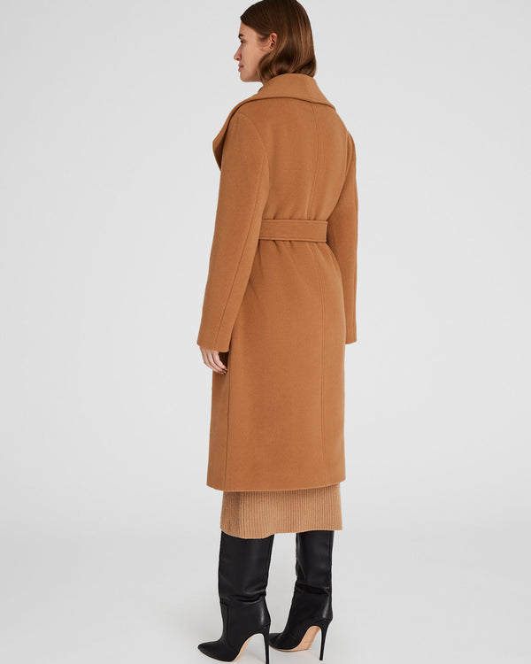 Club Monaco Shawl Collar Wrap Coat Camel