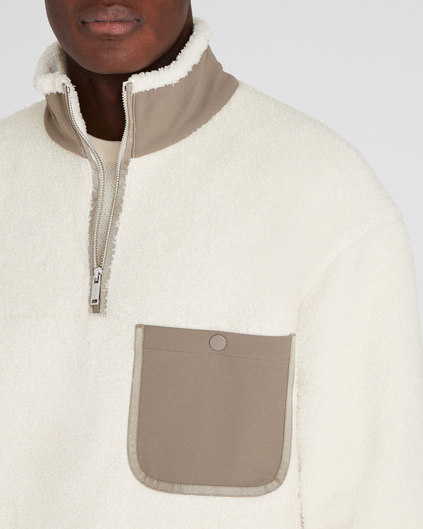 Club Monaco Sherpa Half-Zip Off White