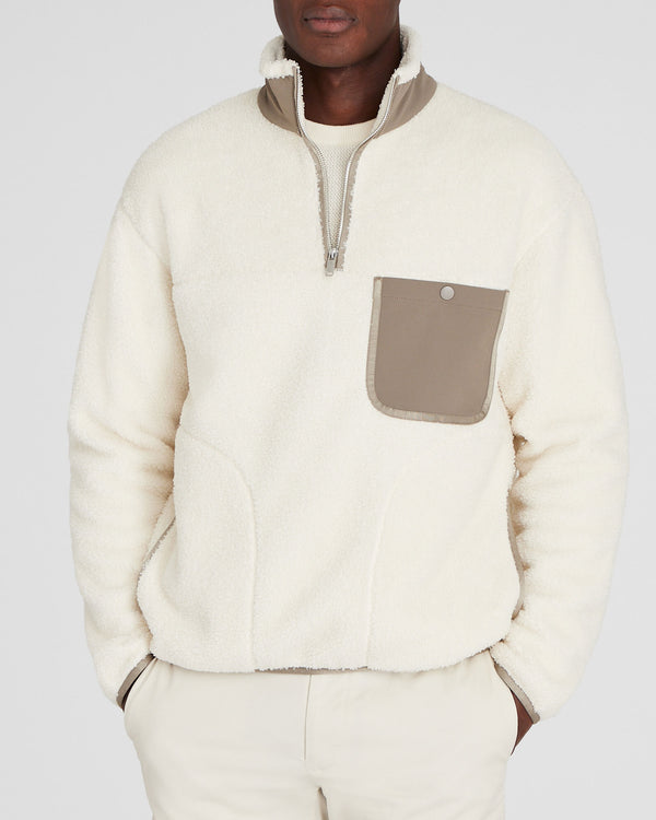 club monaco Sherpa Half-Zip Off White