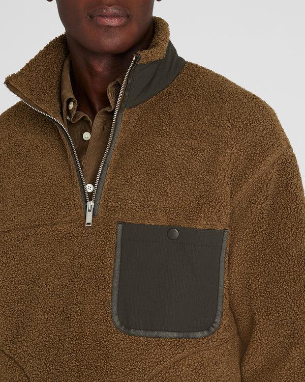 Club Monaco Sherpa Half-Zip Tan
