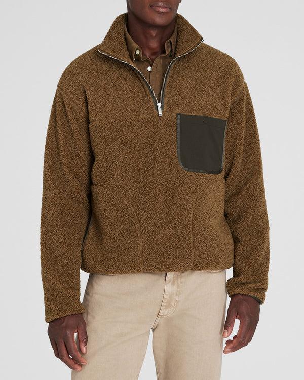 club monaco Sherpa Half-Zip Tan