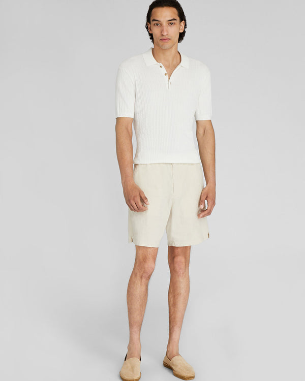 Club Monaco Short-Sleeve Cable Polo White
