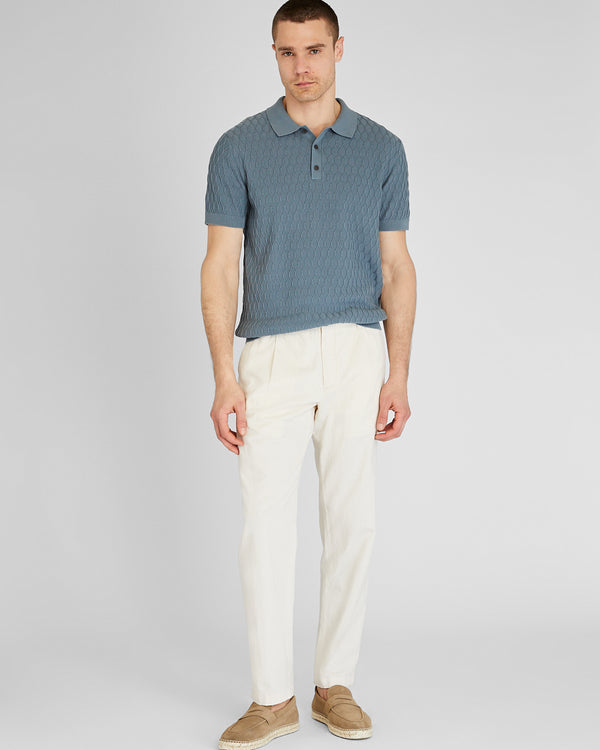 Club Monaco Short-Sleeve Diamond Polo Lagoon