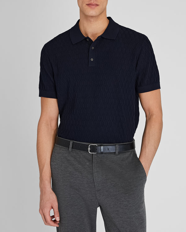 club monaco Short-Sleeve Diamond Polo Navy