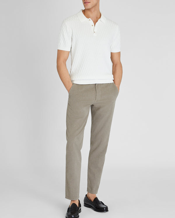 Club Monaco Short-Sleeve Diamond Polo Off White