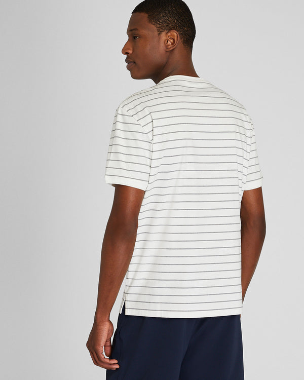 Club Monaco Short Sleeve Refined Stripe Tee White