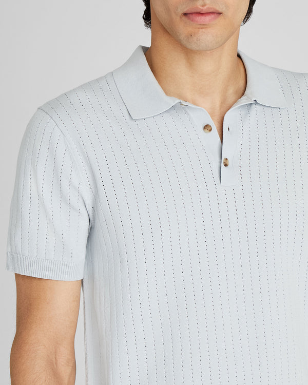 Club Monaco Short-Sleeve Stitch Polo Light Grey
