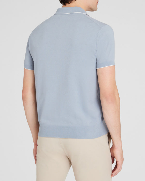 Club Monaco Short-Sleeve Tech Polo Light Blue