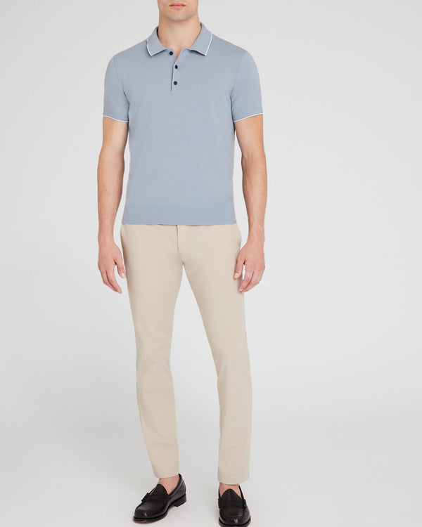 Club Monaco Short-Sleeve Tech Polo Light Blue