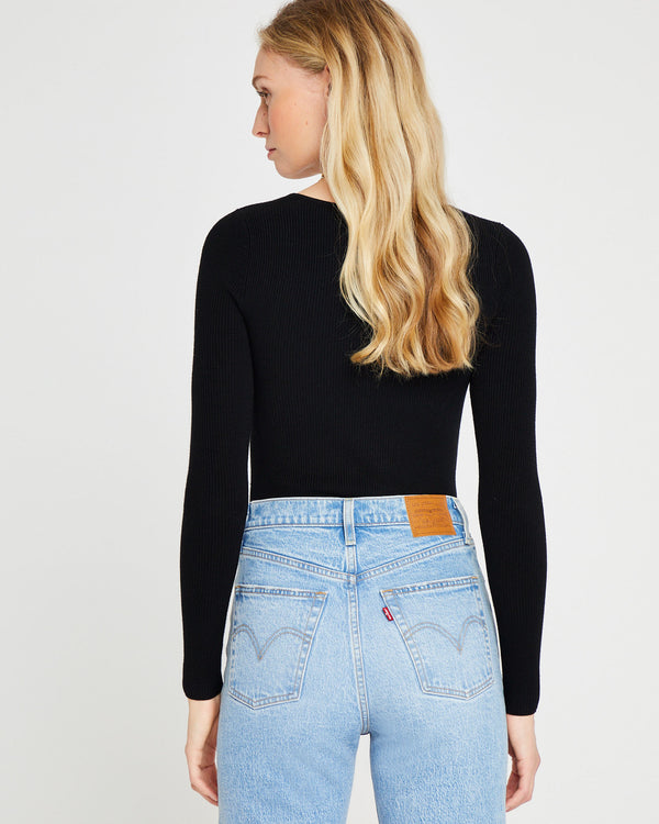 Club Monaco Shrug Neck Rib Sweater Black