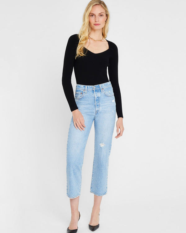 Club Monaco Shrug Neck Rib Sweater Black