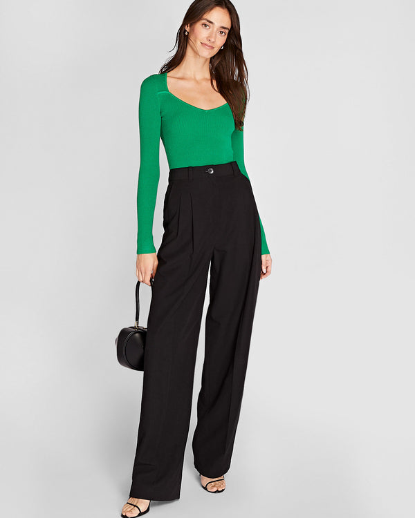 Club Monaco Shrug Neck Rib Sweater Green