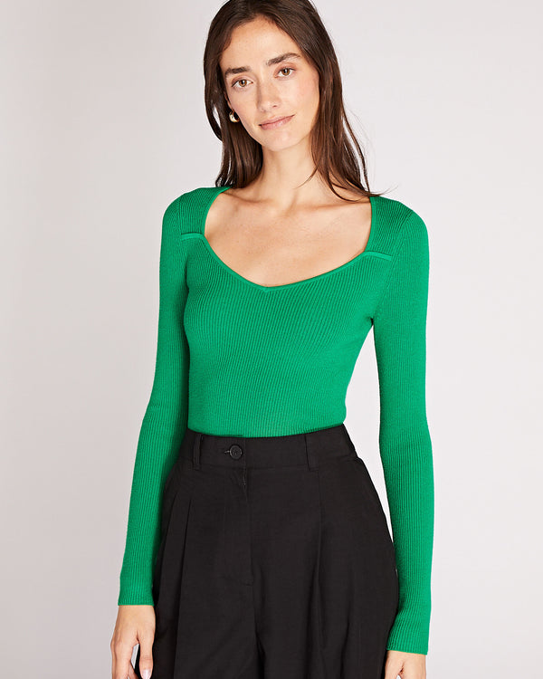 club monaco Shrug Neck Rib Sweater Green
