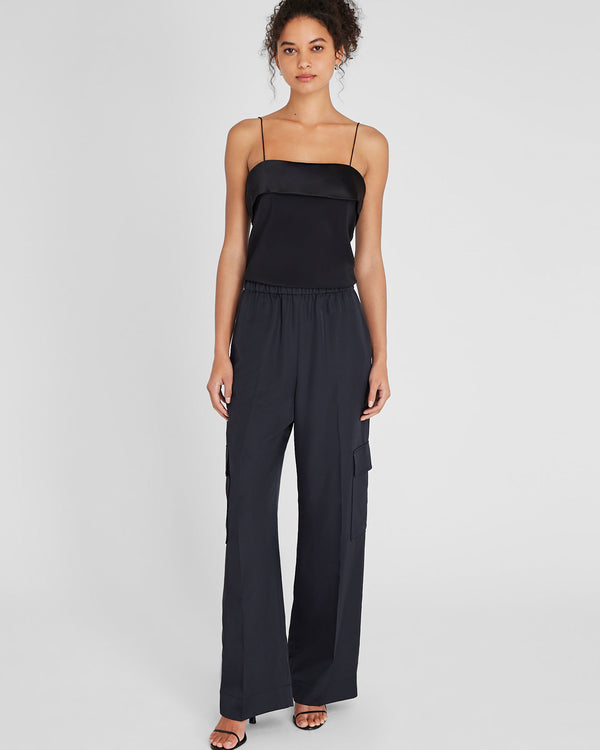 Club Monaco Silk Cargo Pant Black