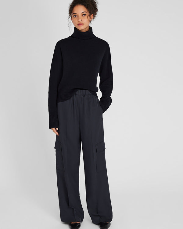 club monaco Silk Cargo Pant Black
