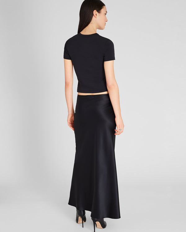 Club Monaco Silk Charmeuse Maxi Skirt Black