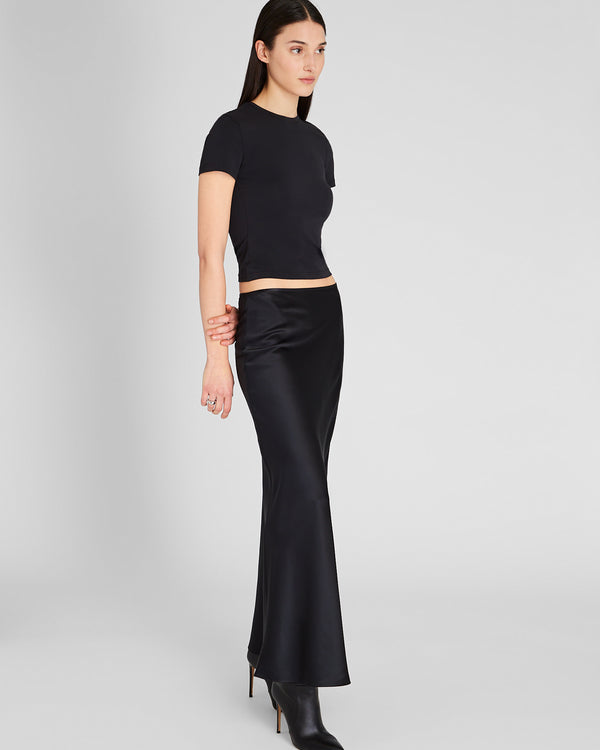 Club Monaco Silk Charmeuse Maxi Skirt Black