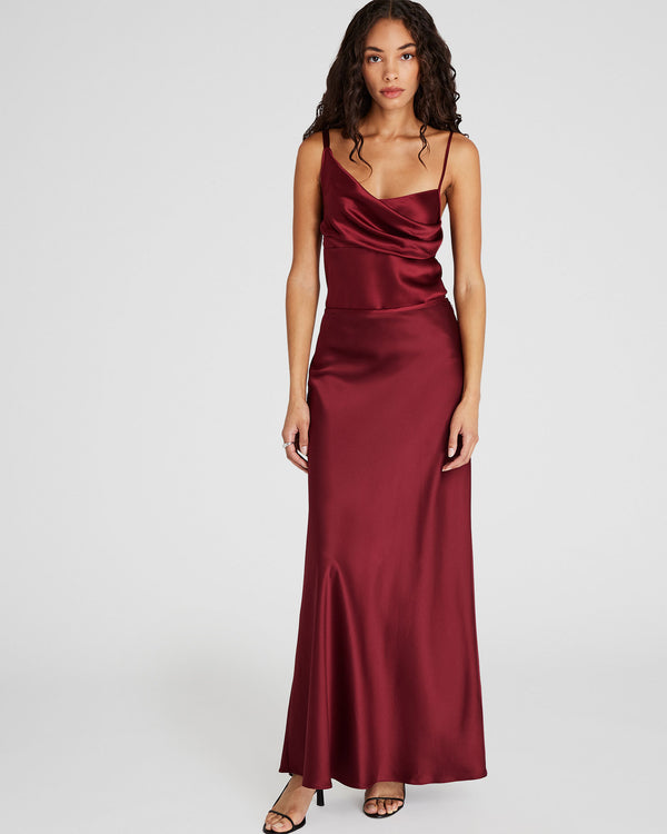 club monaco Silk Charmeuse Maxi Skirt Maroon
