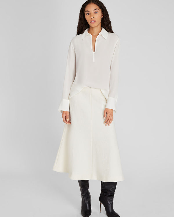 Club Monaco Silk Popover Shirt White