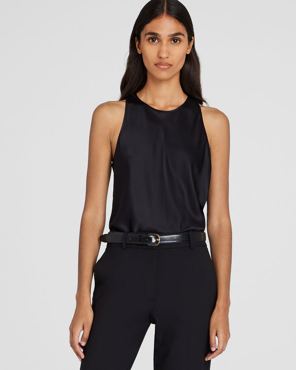 club monaco Silk Racer Tank Black