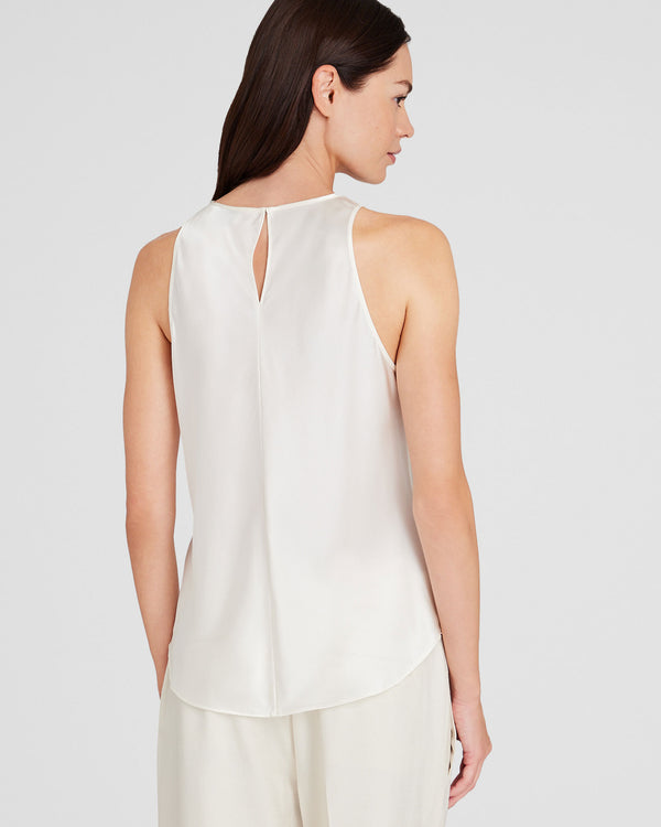 Club Monaco Silk Racer Tank White