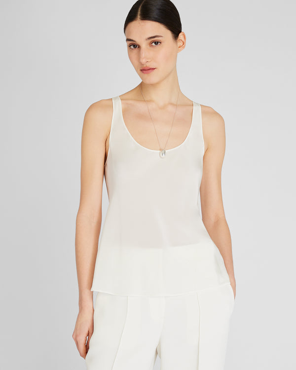 club monaco Silk Racerback Cami Ecru