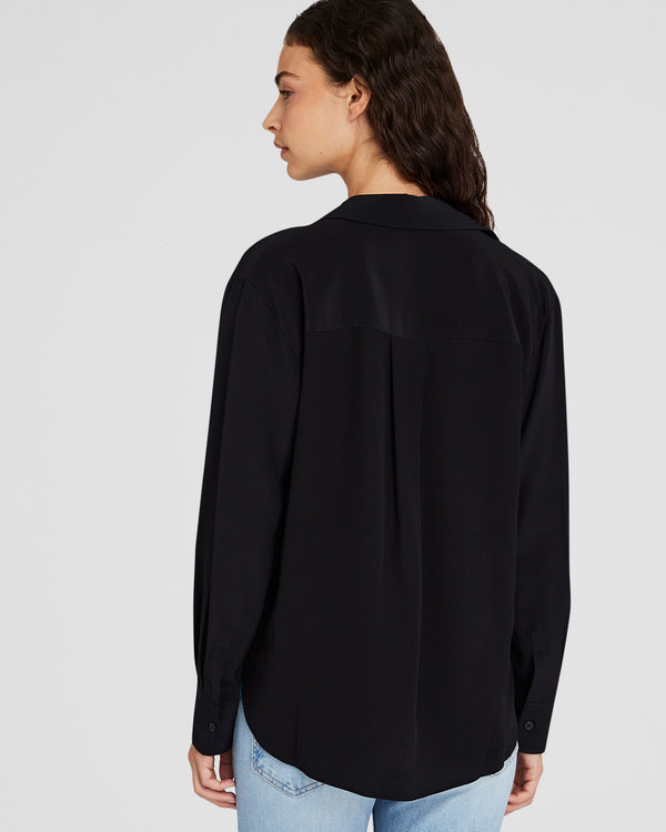 Club Monaco Silk Utility Shirt Black