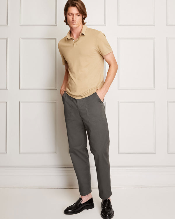 Club Monaco Slim Brushed Cotton Polo Tan