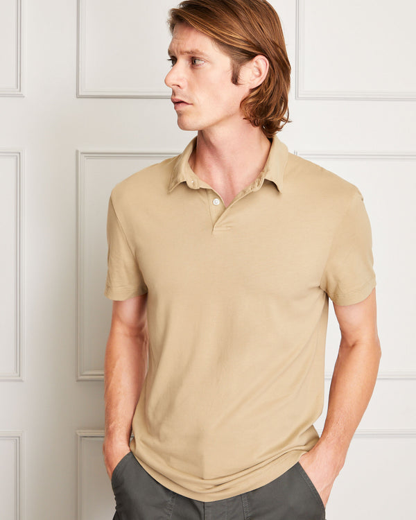 club monaco Slim Brushed Cotton Polo Tan