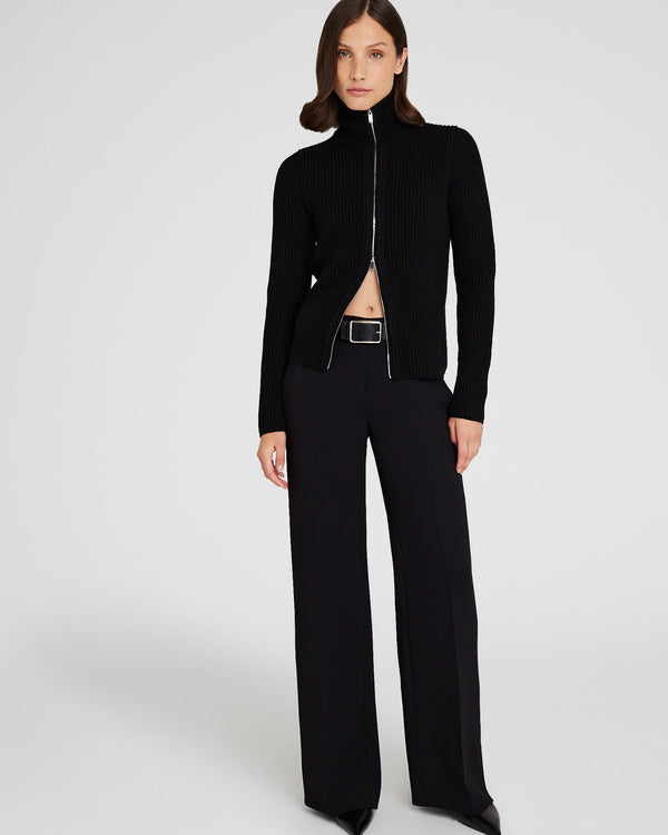 Club Monaco Slim Rib Full-Zip Sweater Black