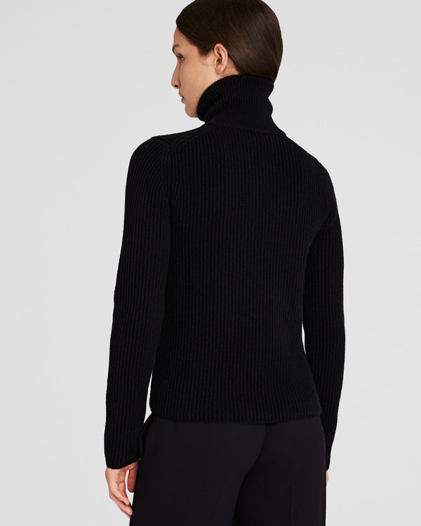 Club Monaco Slim Rib Full-Zip Sweater Black