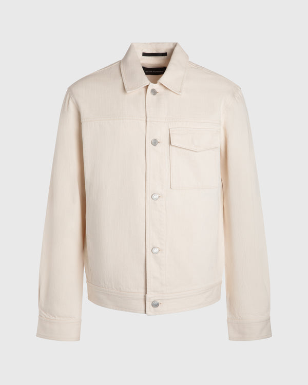 club monaco Slub Textured Trucker Jacket Natural