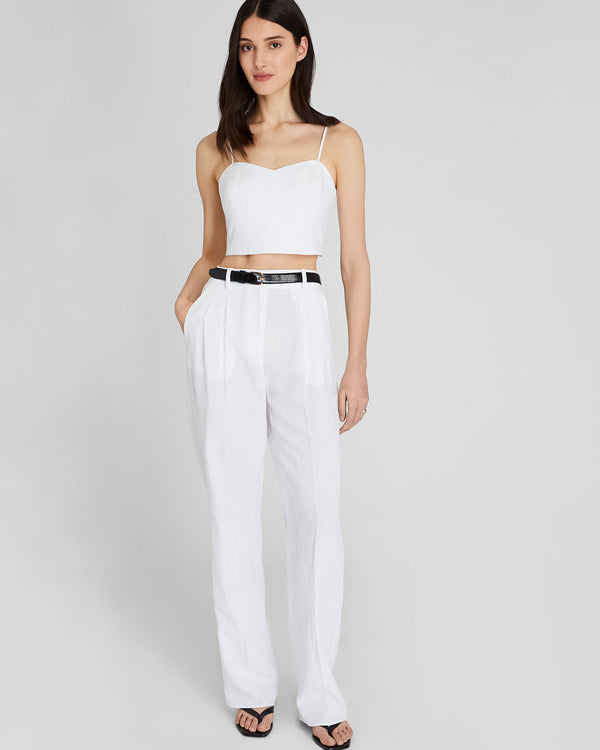 Club Monaco Smocked Bandeau Top White