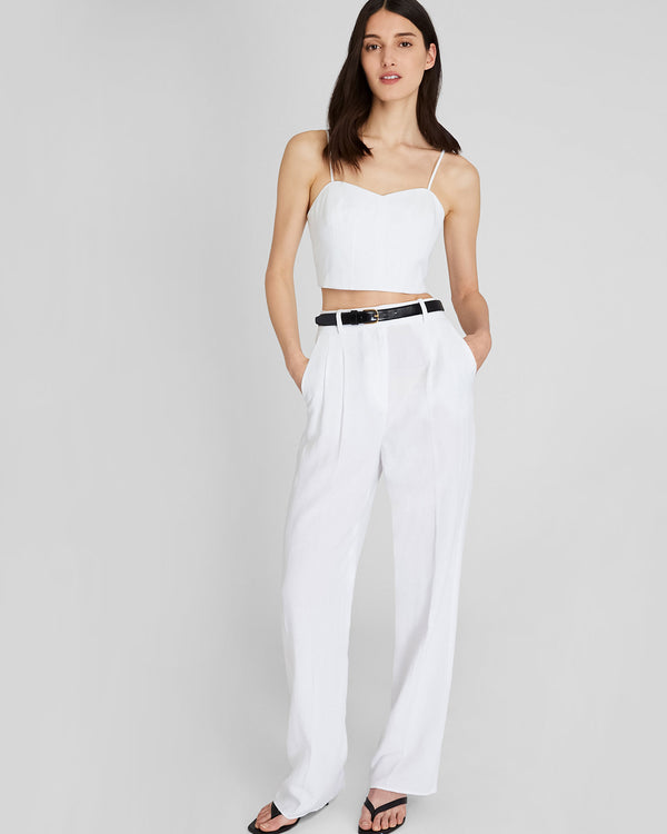 Club Monaco Smocked Bandeau Top White