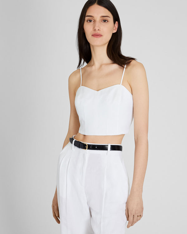 club monaco Smocked Bandeau Top White