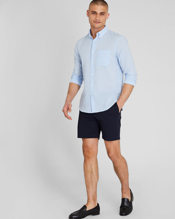 Club Monaco Solid Airy Poplin Shirt Light Blue