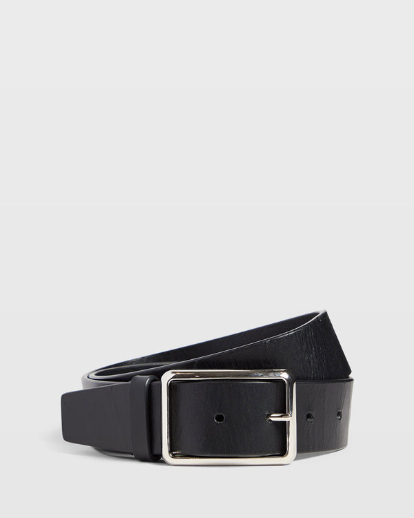 club monaco Square-Buckle Belt Black