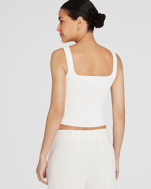 Club Monaco Square Neck Tank Ivory