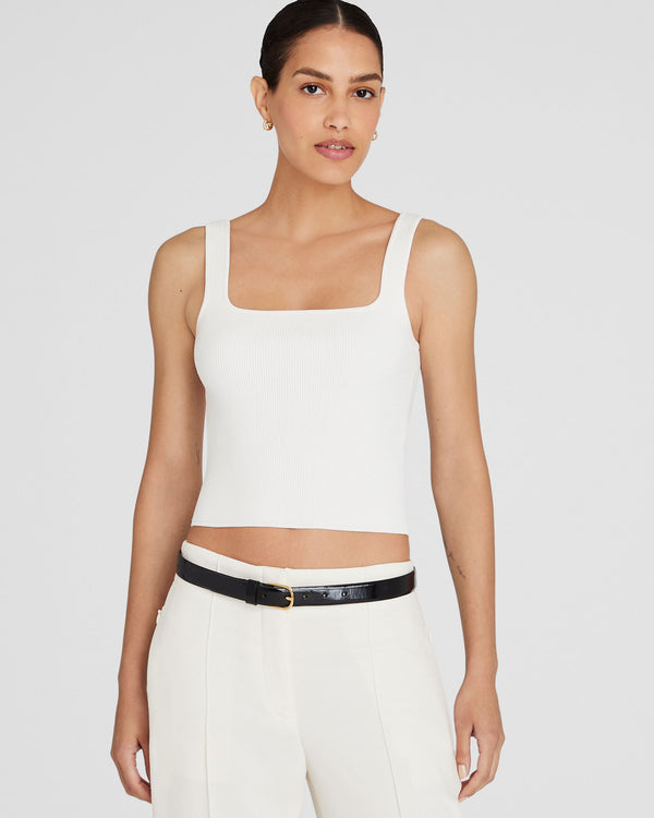 club monaco Square Neck Tank Ivory
