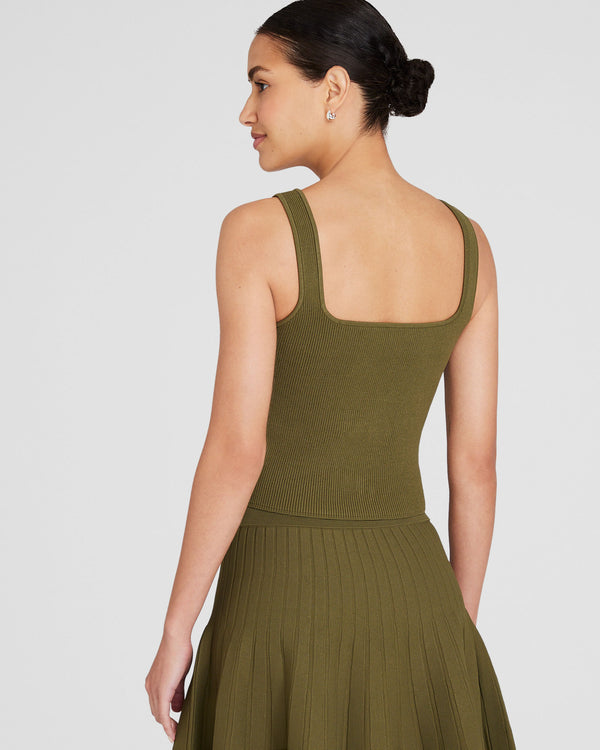 Club Monaco Square Neck Tank Olive Drab