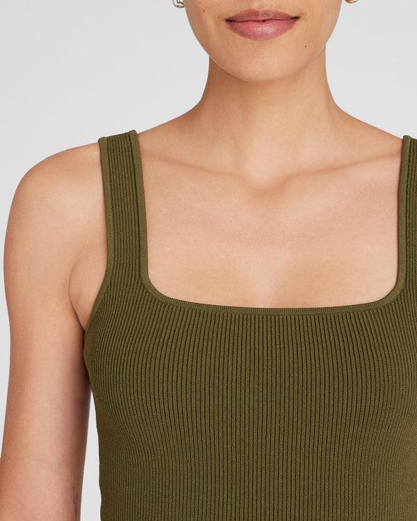 Club Monaco Square Neck Tank Olive Drab
