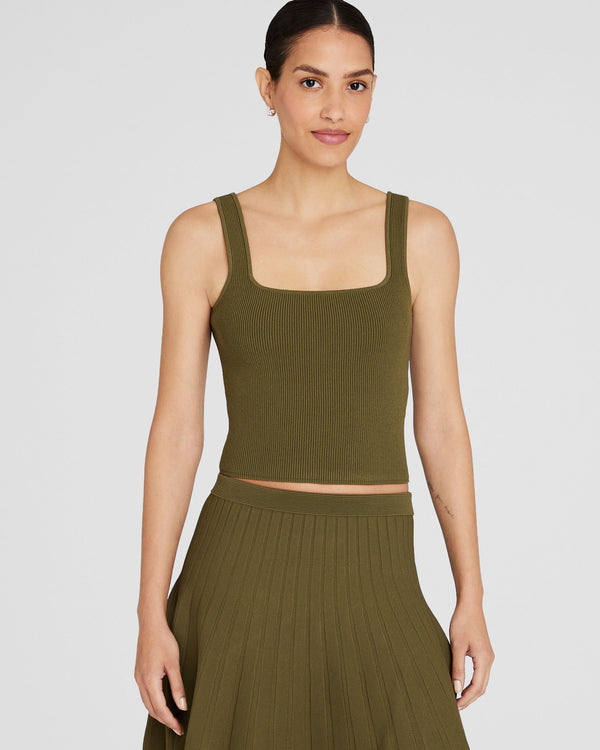 club monaco Square Neck Tank Olive Drab